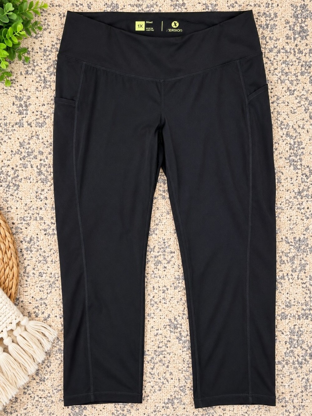 Xersion Black Capri Leggings with High Waistband